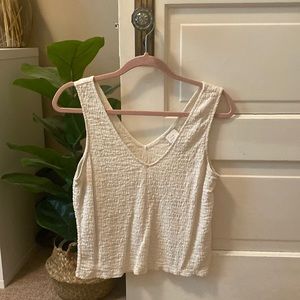 Cream cropped tank